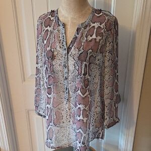 Lavender Snakeskin Stud Blouse